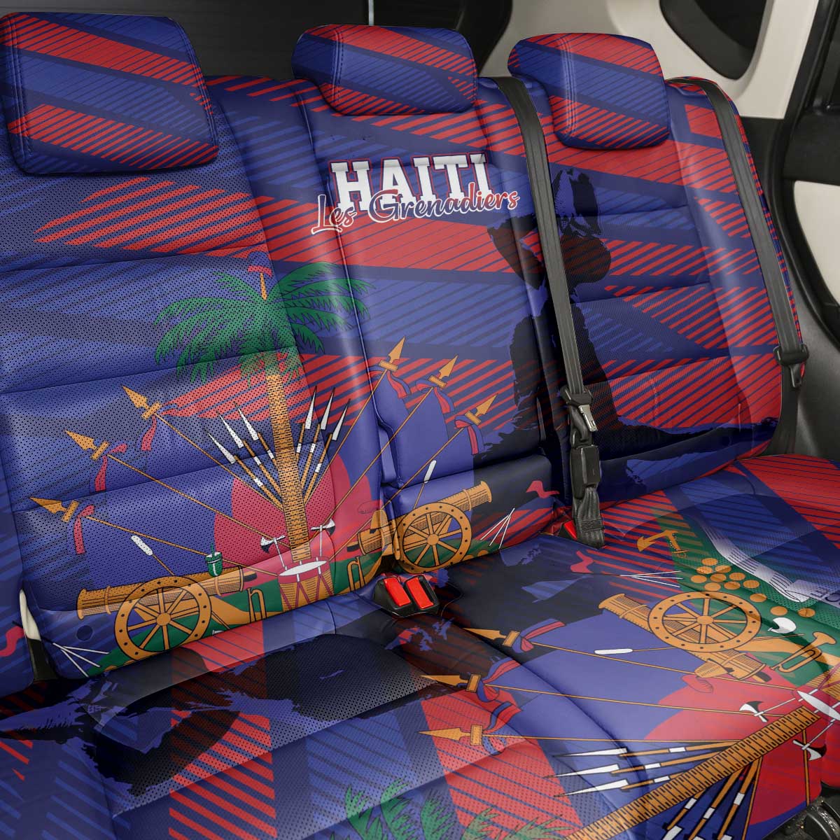 Afro-Haiti Football Les Grenadiers Back Car Seat Cover Echoes of History - African Pride