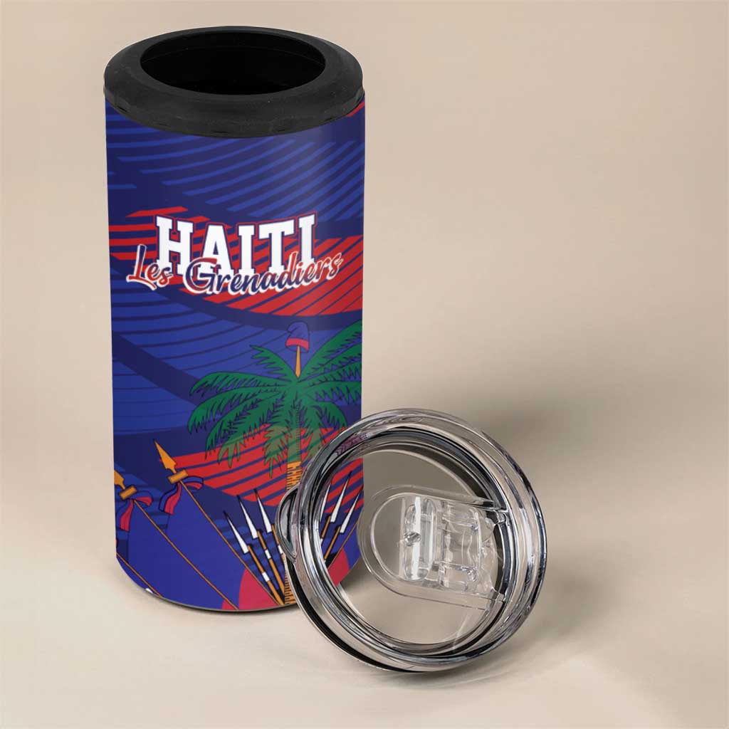 Afro-Haiti Football Personalized Les Grenadiers 4 in 1 Can Cooler Tumbler Echoes of History - African Pride