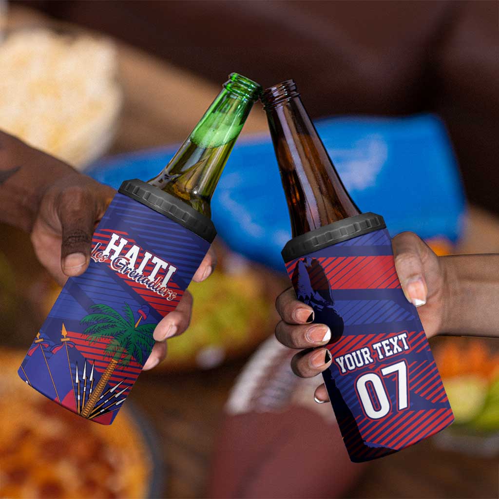 Afro-Haiti Football Personalized Les Grenadiers 4 in 1 Can Cooler Tumbler Echoes of History - African Pride