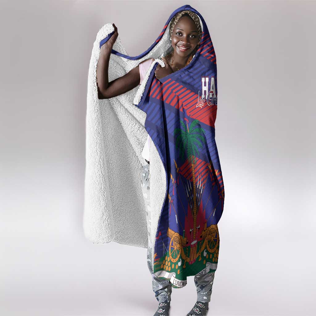 Afro-Haiti Football Les Grenadiers Hooded Blanket Echoes of History - African Pride
