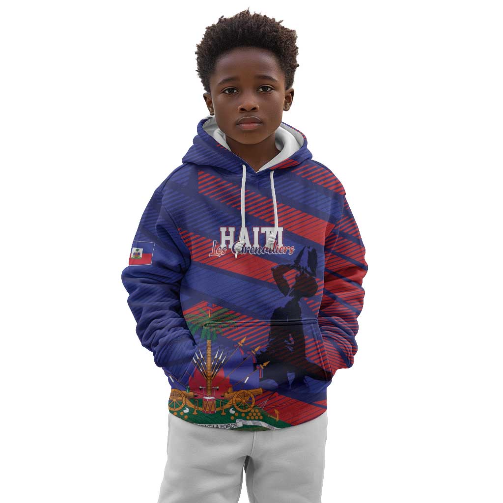 Afro-Haiti Football Personalized Les Grenadiers Kid Hoodie Echoes of History - African Pride