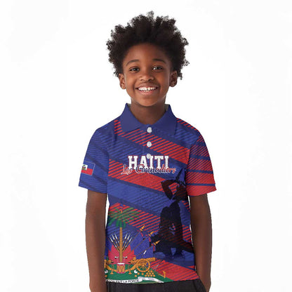 Afro-Haiti Football Personalized Les Grenadiers Kid Polo Shirt Echoes of History - African Pride