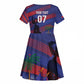 Afro-Haiti Football Personalized Les Grenadiers Kid Short Sleeve Dress Echoes of History - African Pride
