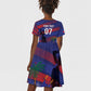 Afro-Haiti Football Personalized Les Grenadiers Kid Short Sleeve Dress Echoes of History - African Pride