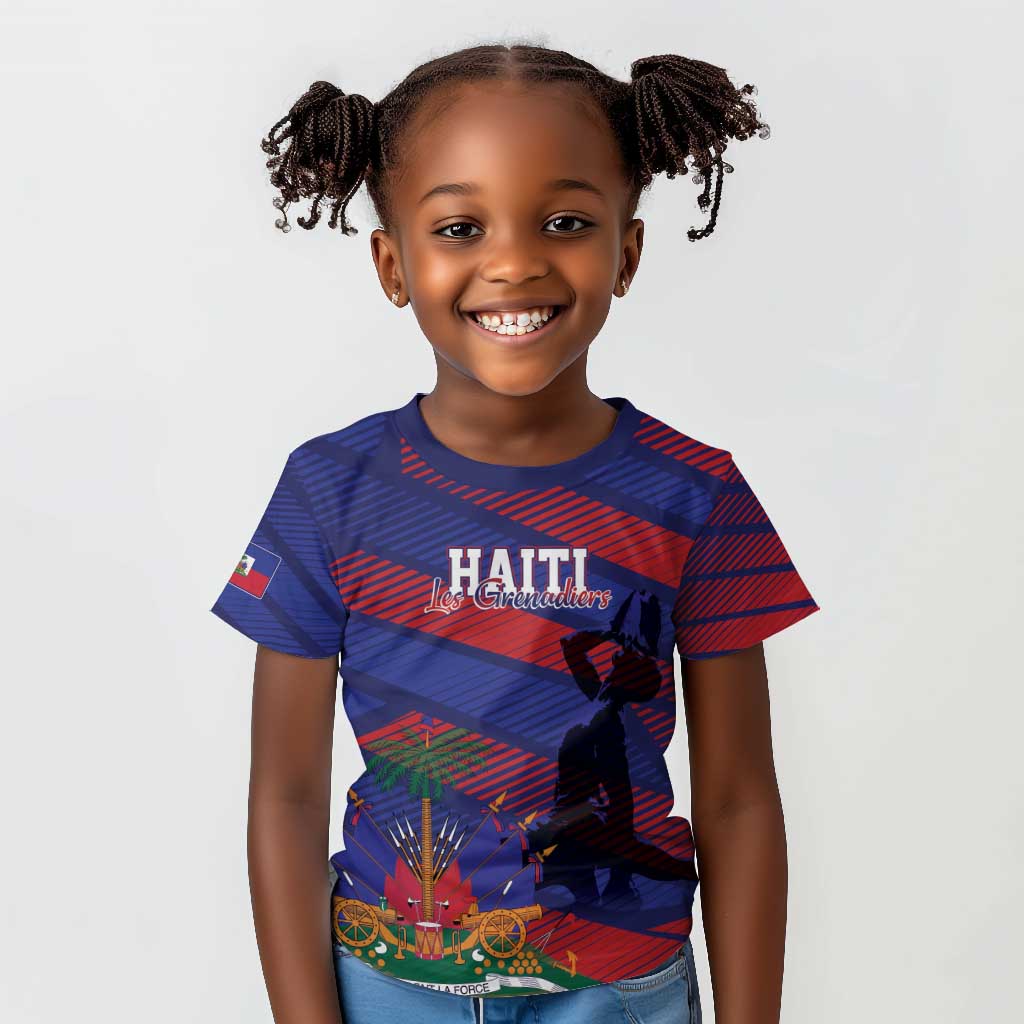 Afro-Haiti Football Personalized Les Grenadiers Kid T shirt Echoes of History - African Pride