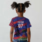 Afro-Haiti Football Personalized Les Grenadiers Kid T shirt Echoes of History - African Pride