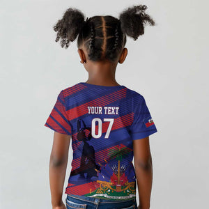 Afro-Haiti Football Personalized Les Grenadiers Kid T shirt Echoes of History - African Pride