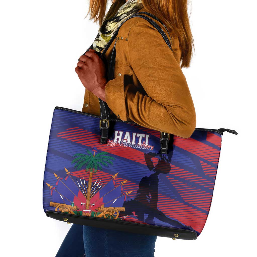 Afro-Haiti Football Les Grenadiers Leather Tote Bag Echoes of History - African Pride