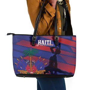 Afro-Haiti Football Les Grenadiers Leather Tote Bag Echoes of History - African Pride