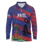 Afro-Haiti Football Personalized Les Grenadiers Long Sleeve Polo Shirt Echoes of History - African Pride
