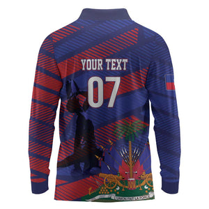 Afro-Haiti Football Personalized Les Grenadiers Long Sleeve Polo Shirt Echoes of History - African Pride