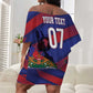 Afro-Haiti Football Personalized Les Grenadiers Off Shoulder Short Dress Echoes of History - African Pride