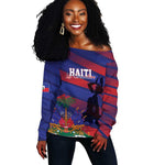 Afro-Haiti Football Personalized Les Grenadiers Off Shoulder Sweater Echoes of History - African Pride