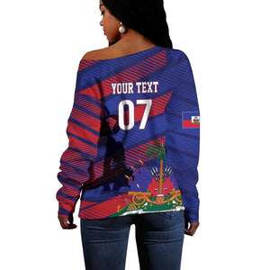 Afro-Haiti Football Personalized Les Grenadiers Off Shoulder Sweater Echoes of History - African Pride