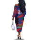 Afro-Haiti Football Personalized Les Grenadiers Off The Shoulder Long Sleeve Dress Echoes of History - African Pride