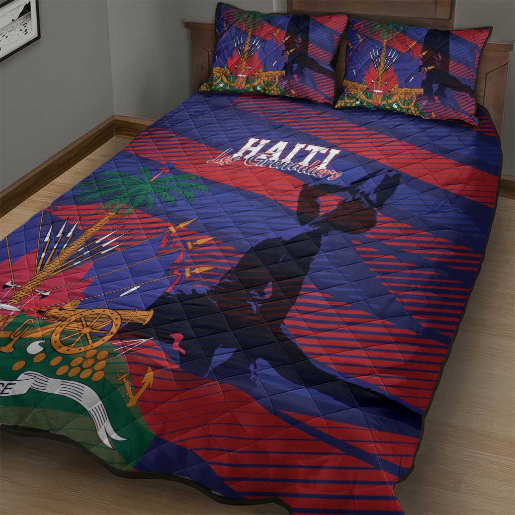 Afro-Haiti Football Les Grenadiers Quilt Bed Set Echoes of History - African Pride