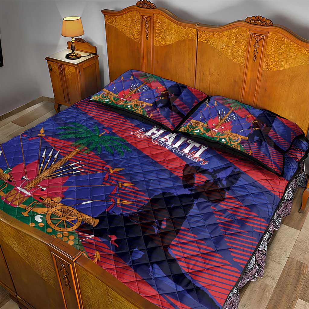 Afro-Haiti Football Les Grenadiers Quilt Bed Set Echoes of History - African Pride