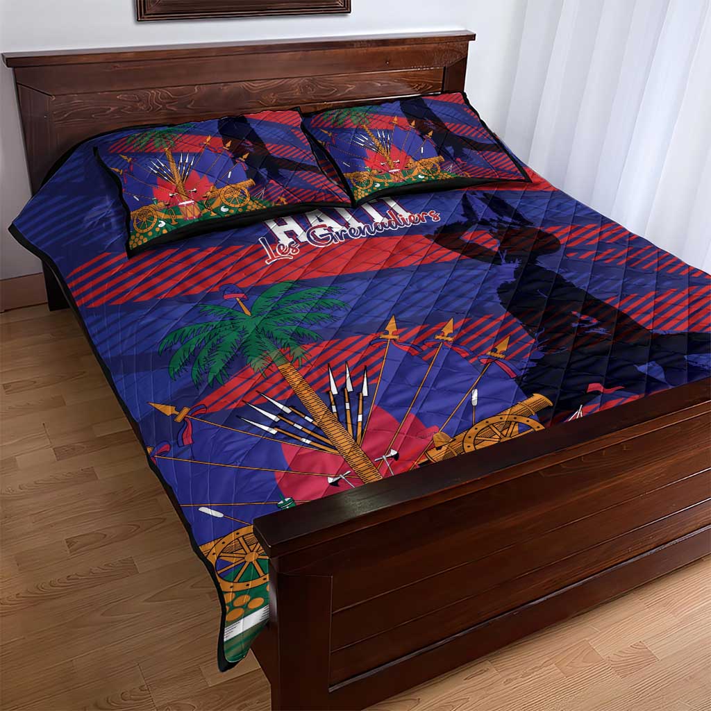 Afro-Haiti Football Les Grenadiers Quilt Bed Set Echoes of History - African Pride