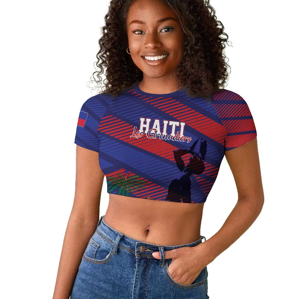 Afro-Haiti Football Personalized Les Grenadiers Raglan Cropped T shirt Echoes of History - African Pride