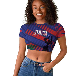 Afro-Haiti Football Personalized Les Grenadiers Raglan Cropped T shirt Echoes of History - African Pride