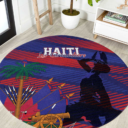 Afro-Haiti Football Les Grenadiers Round Carpet Echoes of History - African Pride