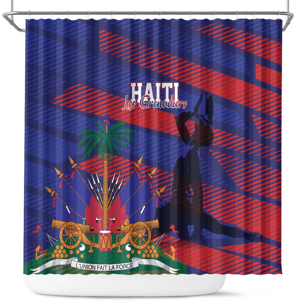 Afro-Haiti Football Les Grenadiers Shower Curtain Echoes of History - African Pride