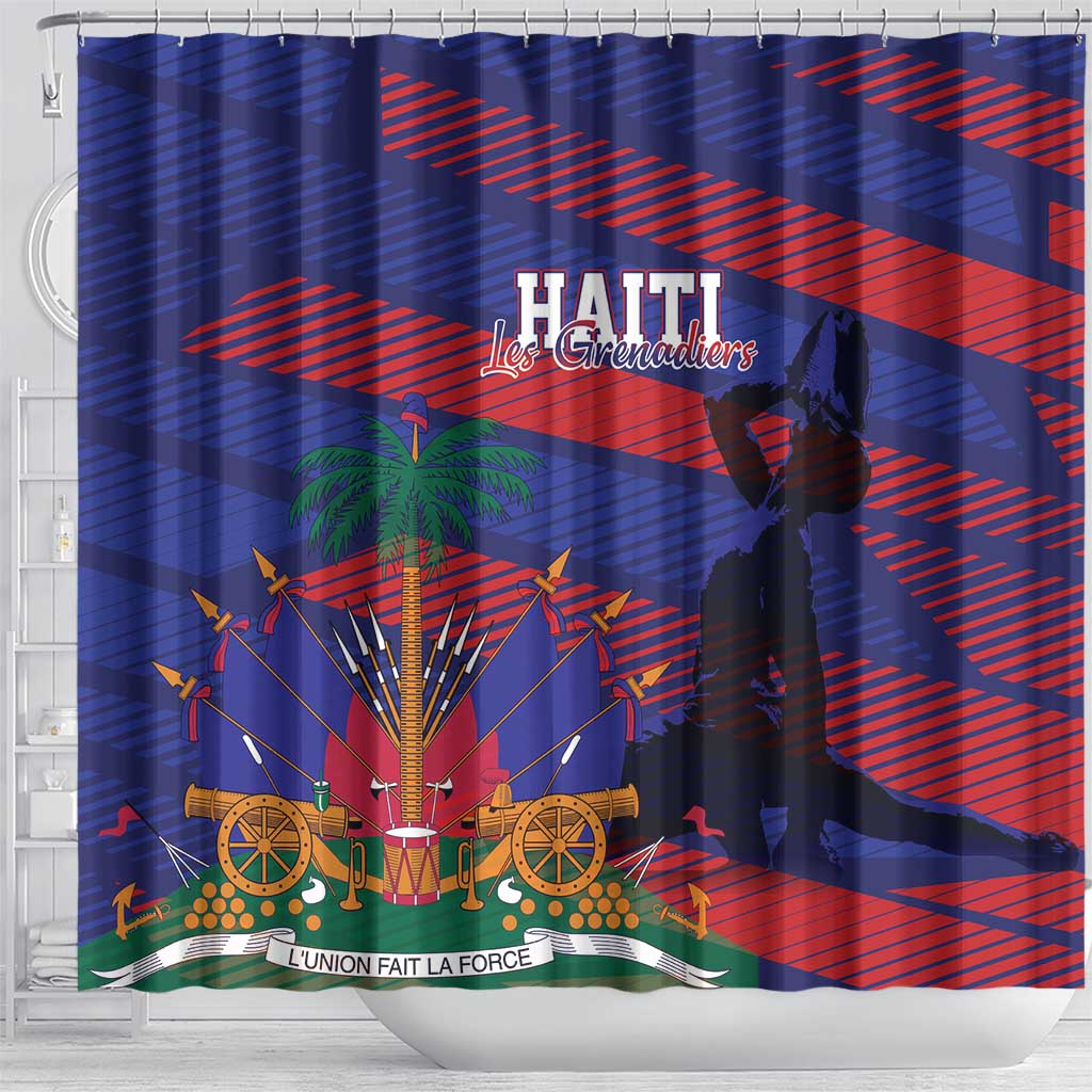 Afro-Haiti Football Les Grenadiers Shower Curtain Echoes of History - African Pride