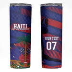 Afro-Haiti Football Personalized Les Grenadiers Skinny Tumbler Echoes of History - African Pride