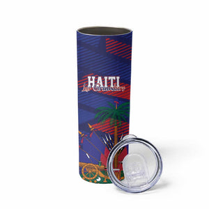 Afro-Haiti Football Personalized Les Grenadiers Skinny Tumbler Echoes of History - African Pride