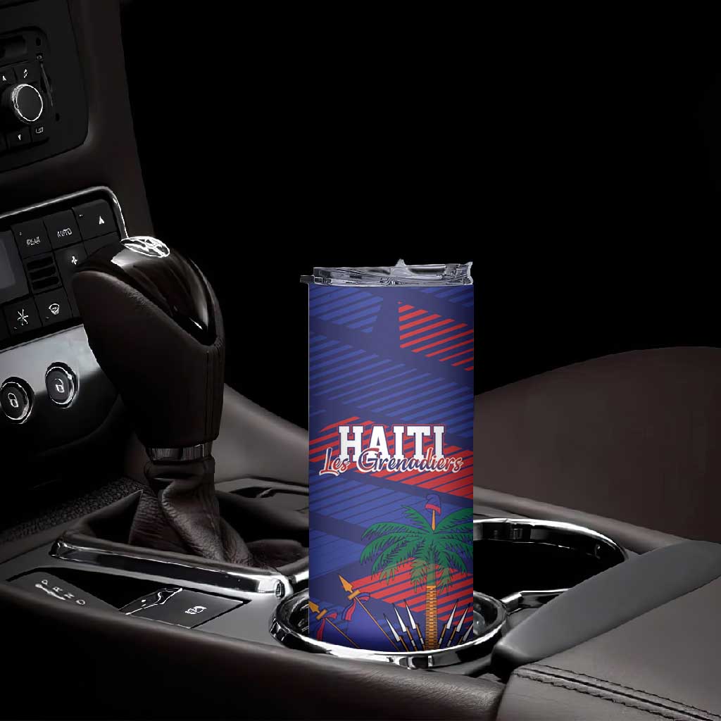 Afro-Haiti Football Personalized Les Grenadiers Skinny Tumbler Echoes of History - African Pride