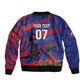 Afro-Haiti Football Personalized Les Grenadiers Sleeve Zip Bomber Jacket Echoes of History - African Pride