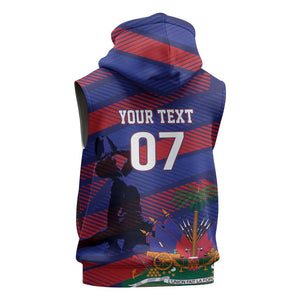 Afro-Haiti Football Personalized Les Grenadiers Sleeveless Hoodie Echoes of History - African Pride