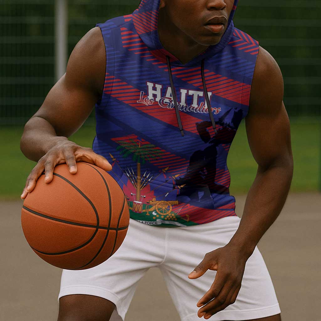 Afro-Haiti Football Personalized Les Grenadiers Sleeveless Hoodie Echoes of History - African Pride