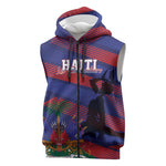 Afro-Haiti Football Personalized Les Grenadiers Sleeveless Zip Hoodie Echoes of History - African Pride