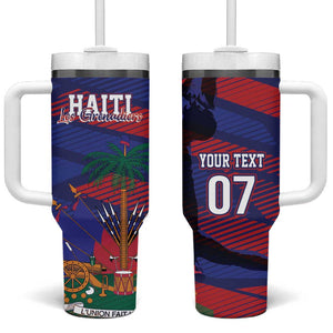 Afro-Haiti Football Personalized Les Grenadiers Tumbler With Handle Echoes of History - African Pride