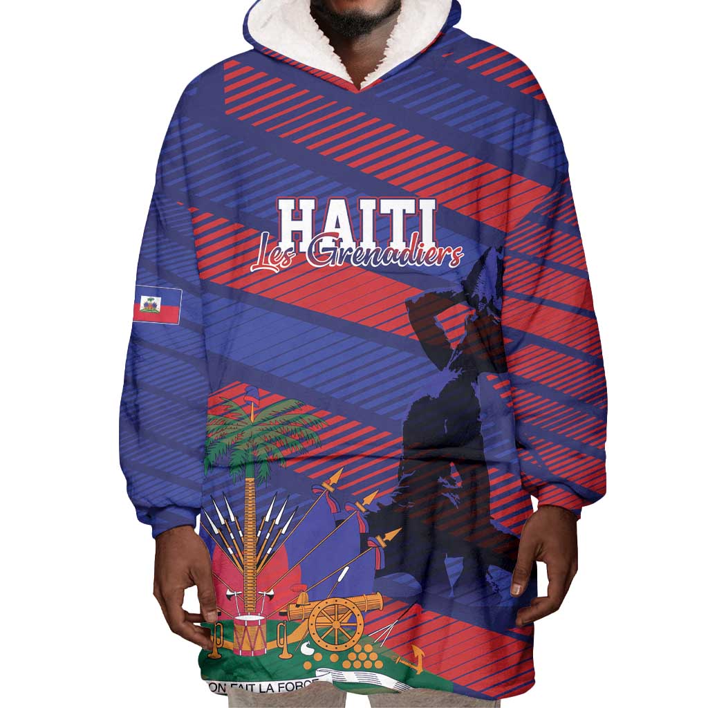 Afro-Haiti Football Personalized Les Grenadiers Wearable Blanket Hoodie Echoes of History - African Pride