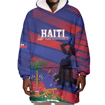 Afro-Haiti Football Personalized Les Grenadiers Wearable Blanket Hoodie Echoes of History - African Pride