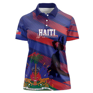 Afro-Haiti Football Personalized Les Grenadiers Women Polo Shirt Echoes of History - African Pride