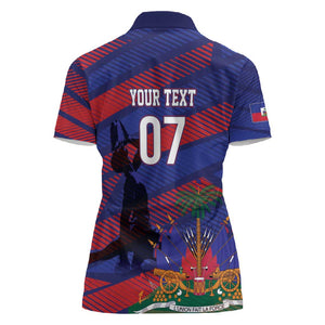 Afro-Haiti Football Personalized Les Grenadiers Women Polo Shirt Echoes of History - African Pride