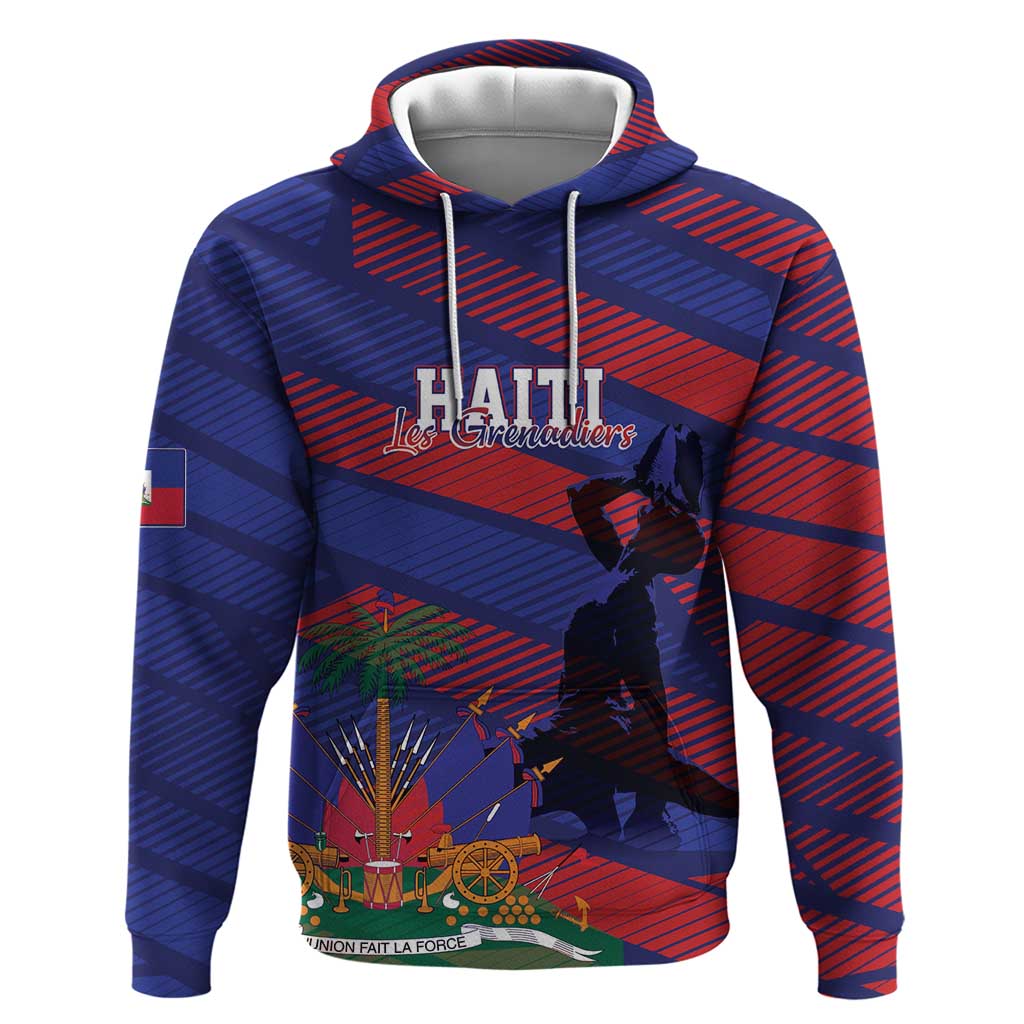 Afro-Haiti Football Personalized Les Grenadiers Zip Hoodie Echoes of History - African Pride
