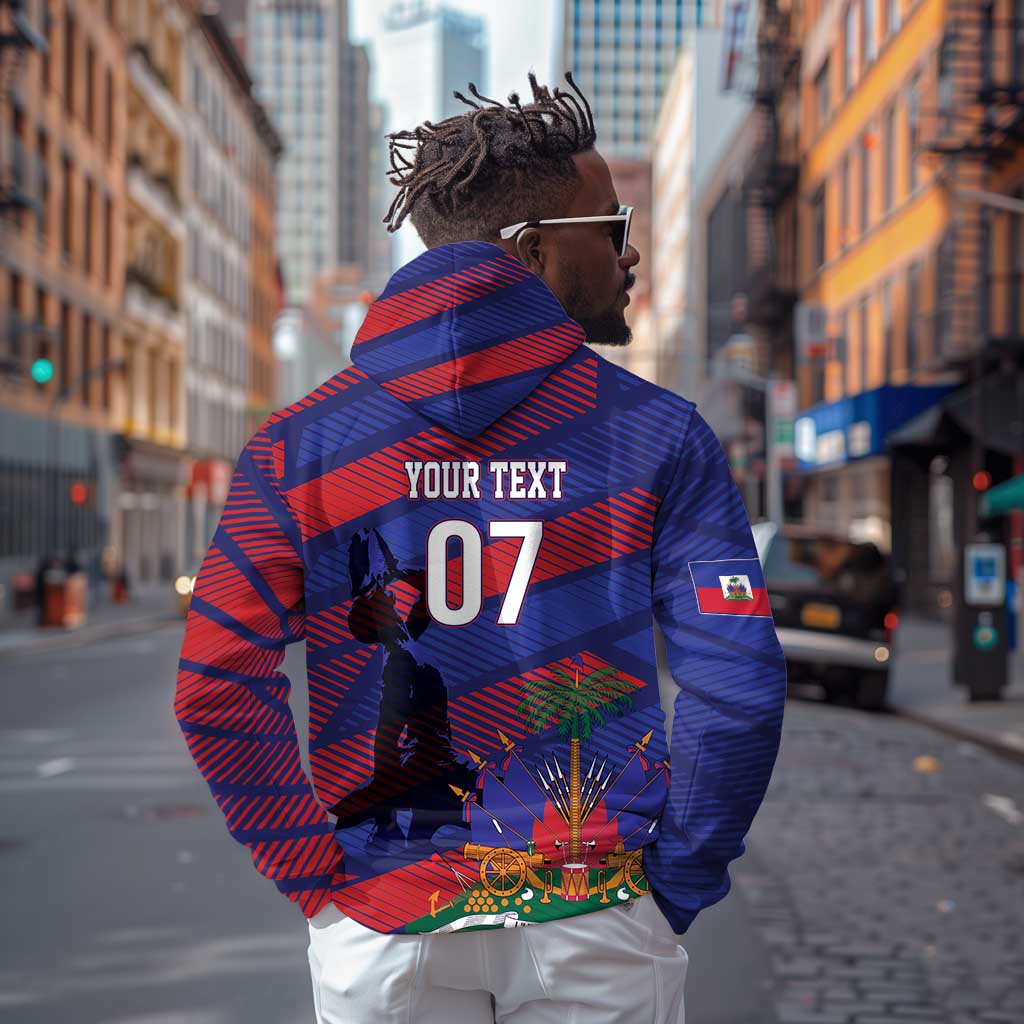 Afro-Haiti Football Personalized Les Grenadiers Zip Hoodie Echoes of History - African Pride