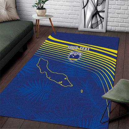 Afro-Curacao Football Custom Area Rug Korsou Blue Wave - Making History - African Pride