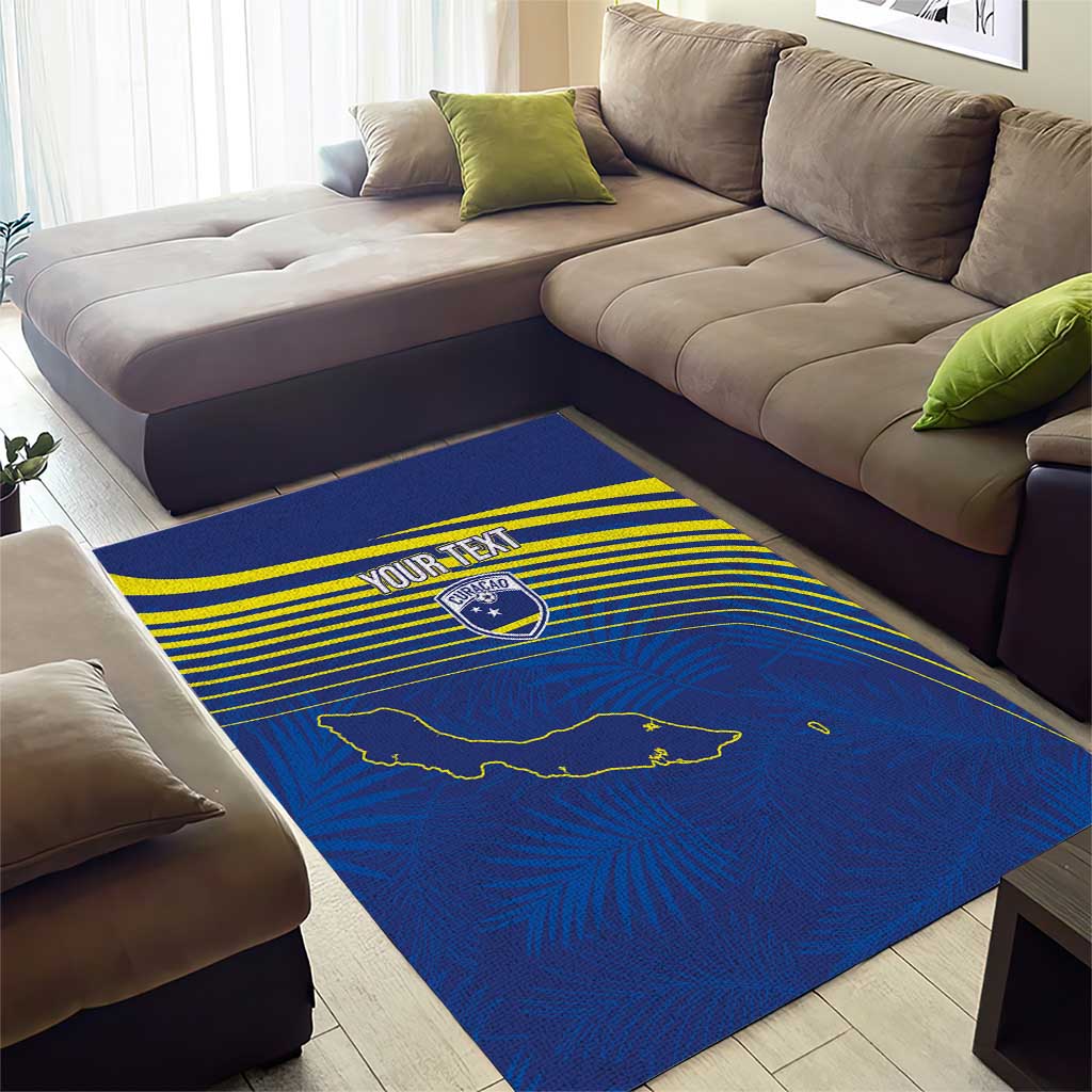 Afro-Curacao Football Custom Area Rug Korsou Blue Wave - Making History - African Pride