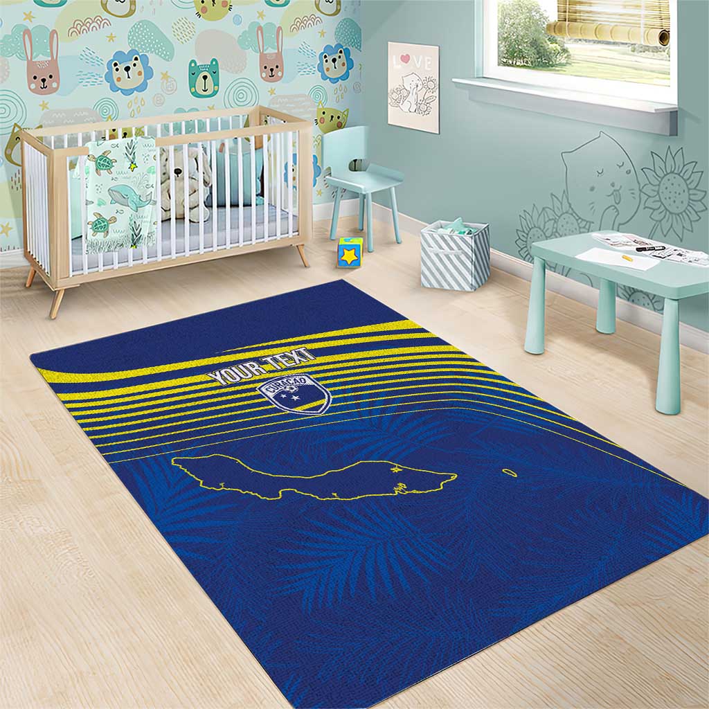 Afro-Curacao Football Custom Area Rug Korsou Blue Wave - Making History - African Pride