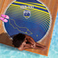 Afro-Curacao Football Custom Beach Blanket Korsou Blue Wave - Making History - African Pride
