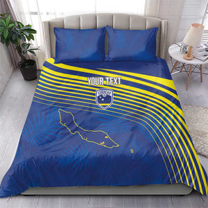 Afro-Curacao Football Custom Bedding Set Korsou Blue Wave - Making History - African Pride