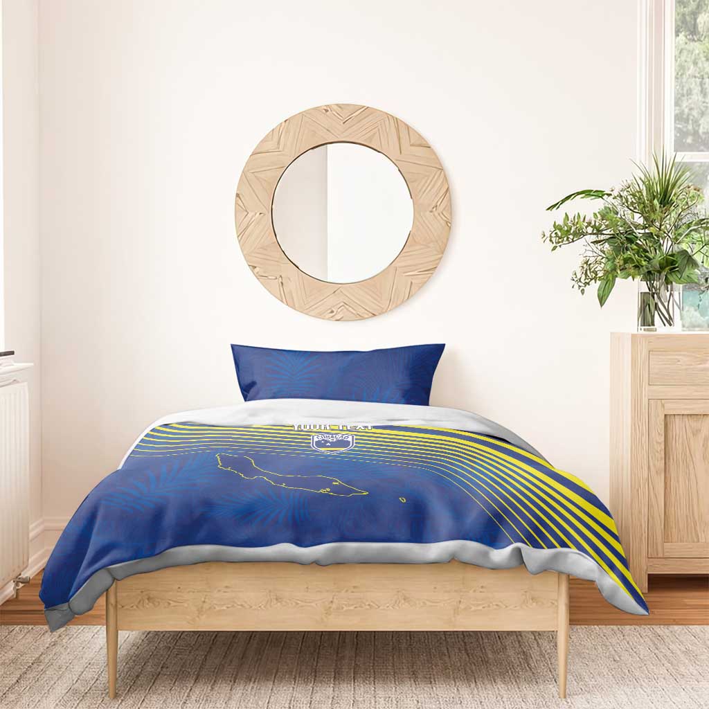 Afro-Curacao Football Custom Bedding Set Korsou Blue Wave - Making History - African Pride