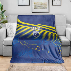 Afro-Curacao Football Custom Blanket Korsou Blue Wave - Making History - African Pride