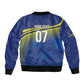 Afro-Curacao Football Custom Bomber Jacket Korsou Blue Wave - Making History - African Pride