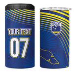 Afro-Curacao Football Custom 4 in 1 Can Cooler Tumbler Korsou Blue Wave - Making History - African Pride